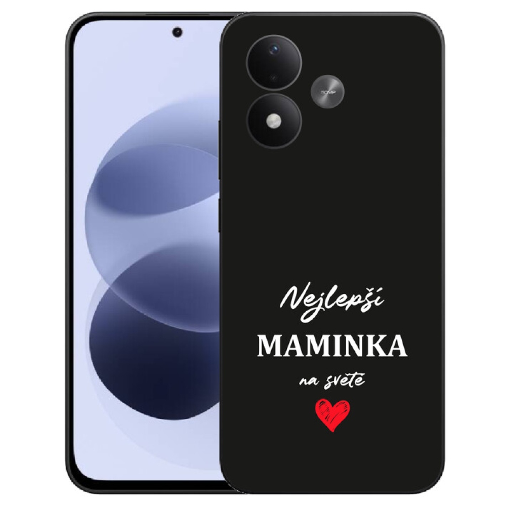 mmCase gél tok a Xiaomi Redmi Note 17 4G/5G-hez – „A legjobb anyuka 1” fekete háttérrel