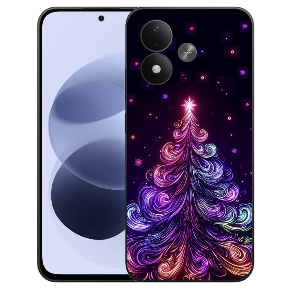 mmCase gél tok a Xiaomi Redmi Note 17 4G/5G-hez – neon karácsonyfa 1