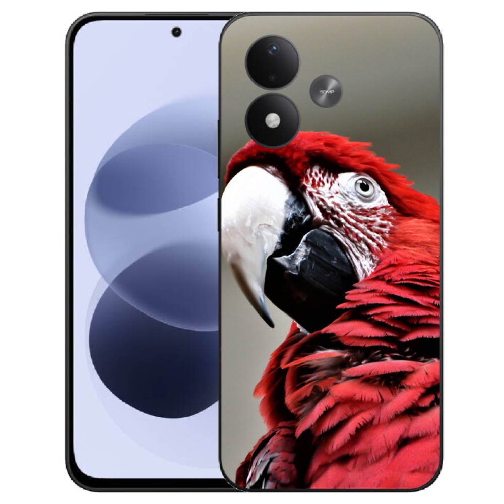 mmCase géltok a Xiaomi Redmi Note 17 4G/5G-hez – vörös ara papagáj