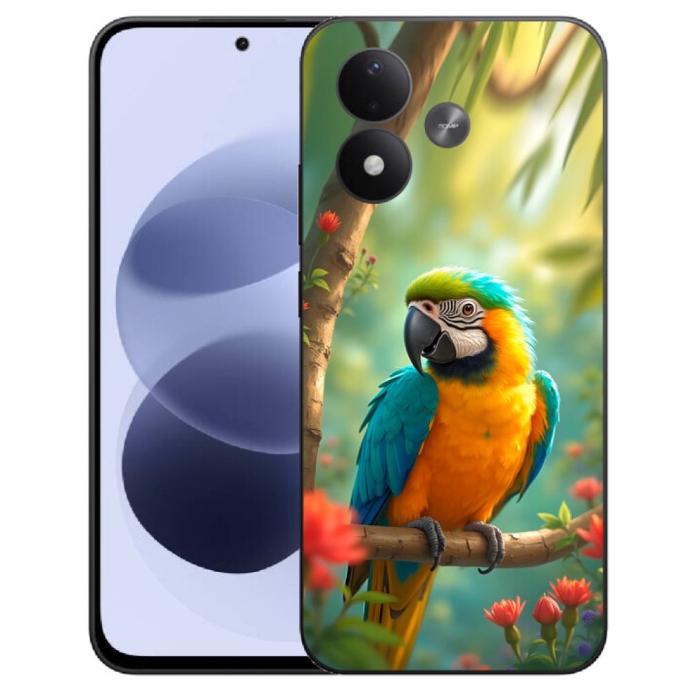 mmCase gél tok a Xiaomi Redmi Note 17 4G/5G-hez – kék-sárga ara papagáj