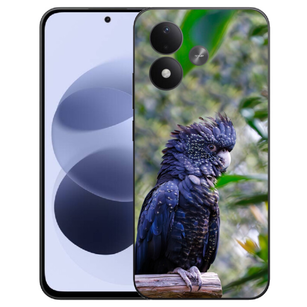 mmCase gél tok a Xiaomi Redmi Note 17 4G/5G-hez – fekete kakadu papagáj