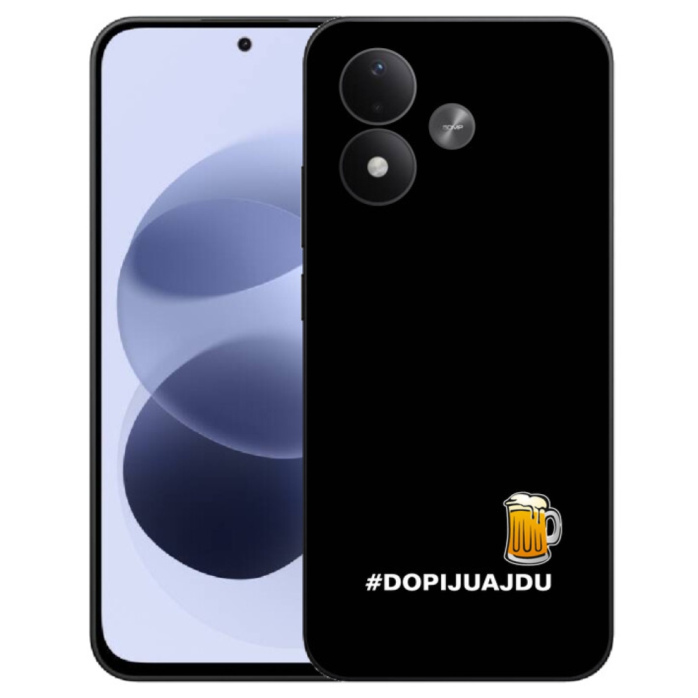 mmCase gél tok a Xiaomi Redmi Note 17 4G/5G-hez – sörös motívum 1, fekete háttérrel