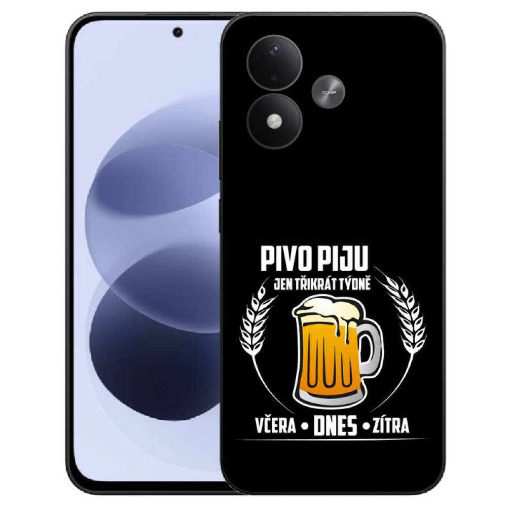 mmCase géltok a Xiaomi Redmi Note 17 4G/5G-hez – sörös motívum, fekete háttér