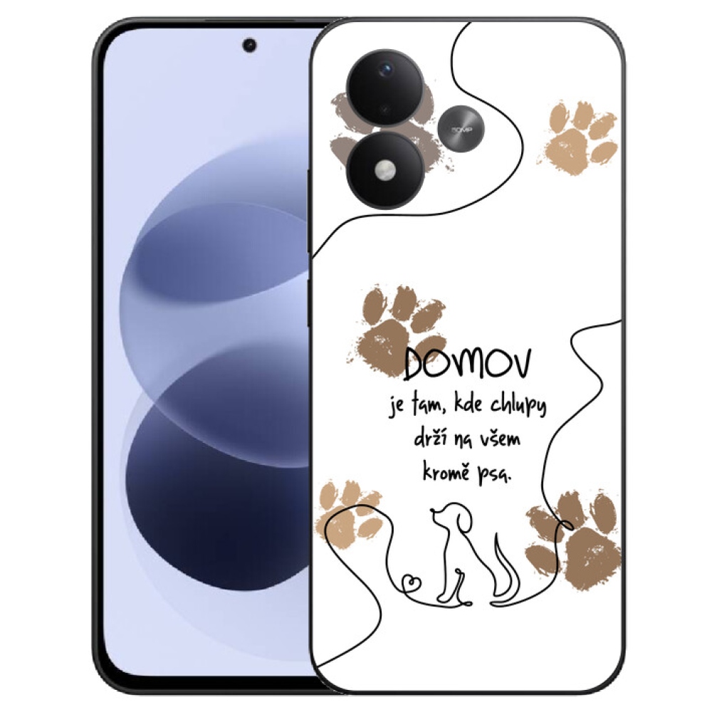 mmCase géltok a Xiaomi Redmi Note 17 4G/5G-hez – kutyás motívum, fehér háttér