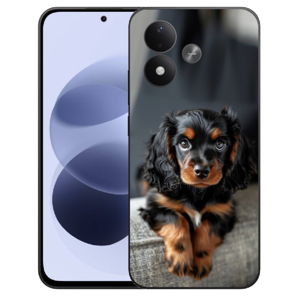 mmCase gél tok a Xiaomi Redmi Note 17 4G/5G-hez – aranyos, hosszúszőrű tacskó