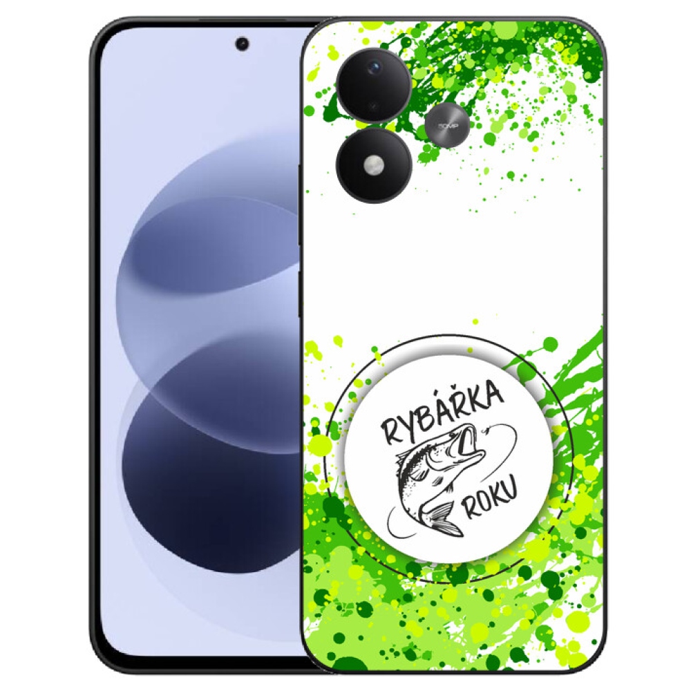 mmCase gél tok a Xiaomi Redmi Note 17 4G/5G-hez – „Az év horgásznője” fehér háttérrel