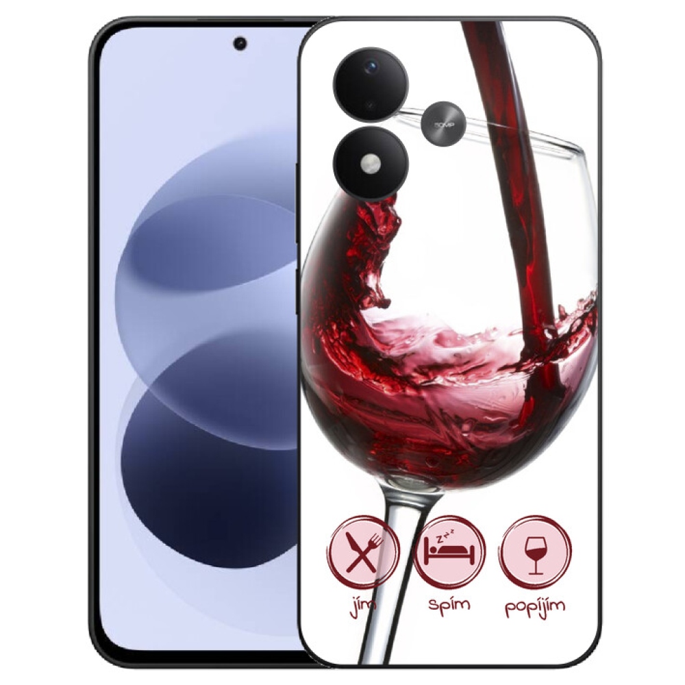 mmCase gél tok a Xiaomi Redmi Note 17 4G/5G-hez – vörösboros pohár