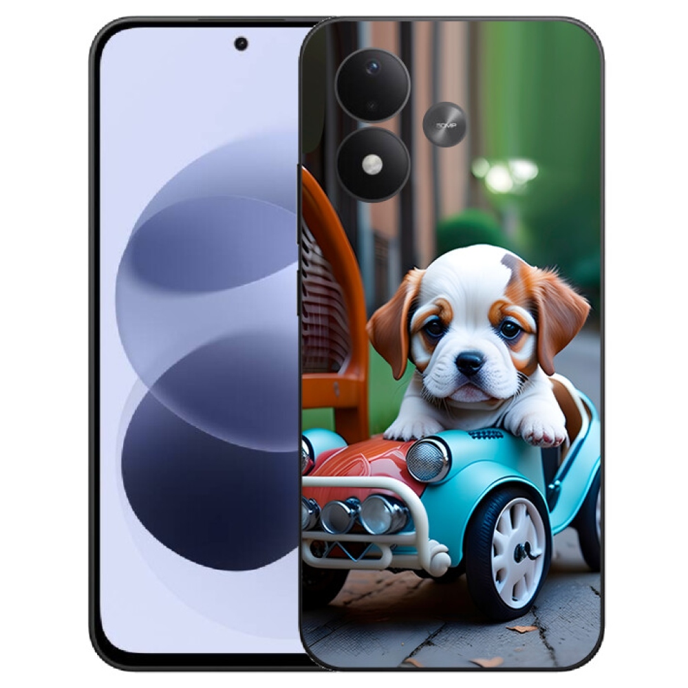 mmCase géltok a Xiaomi Redmi Note 17 4G/5G-hez – kiskutya retro autóban