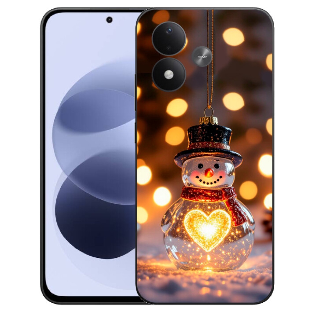 mmCase gél tok a Xiaomi Redmi Note 17 4G/5G-hez – világító karácsonyi hóember