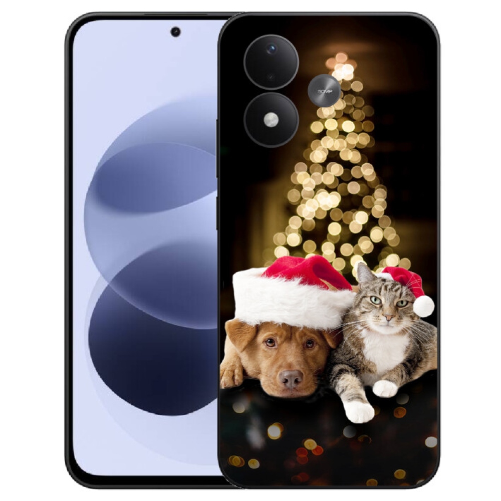 mmCase gél tok a Xiaomi Redmi Note 17 4G/5G-hez – karácsonyi kutya és macska