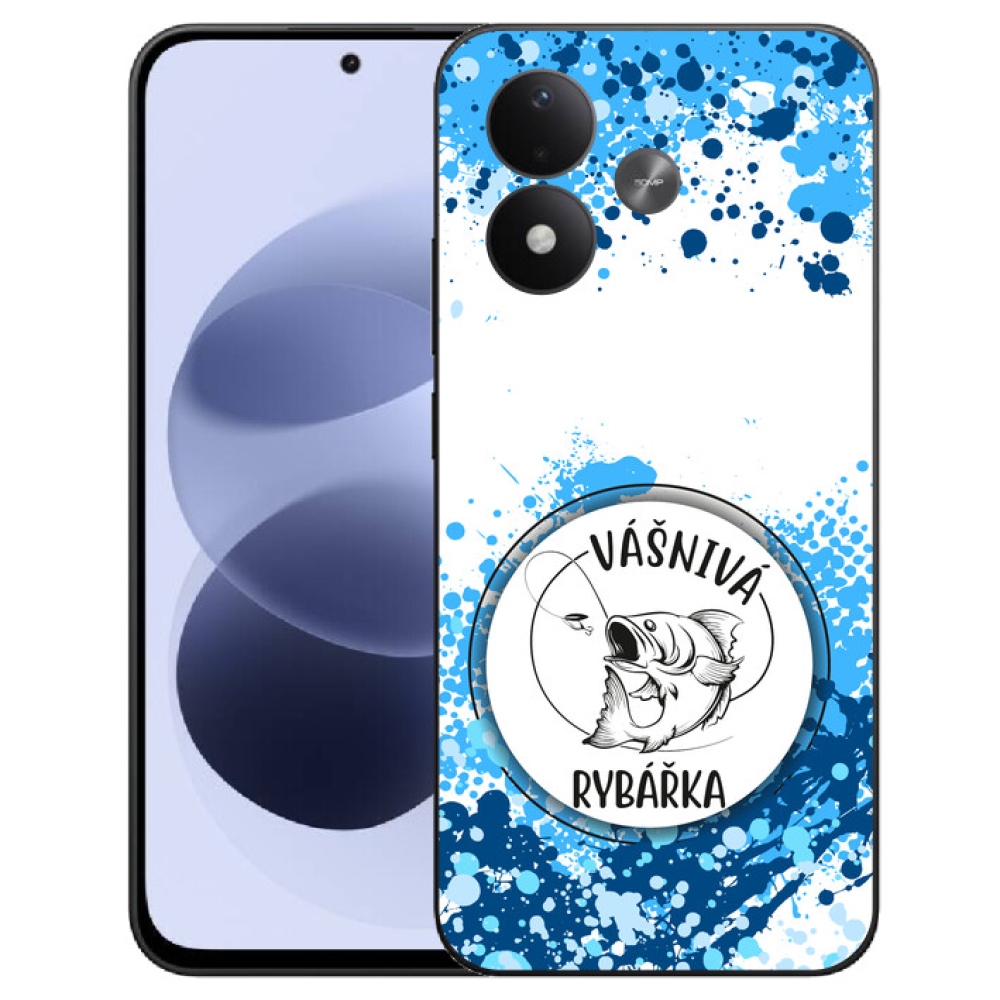 mmCase gél tok a Xiaomi Redmi Note 17 4G/5G-hez – szenvedélyes horgász, fehér háttérrel
