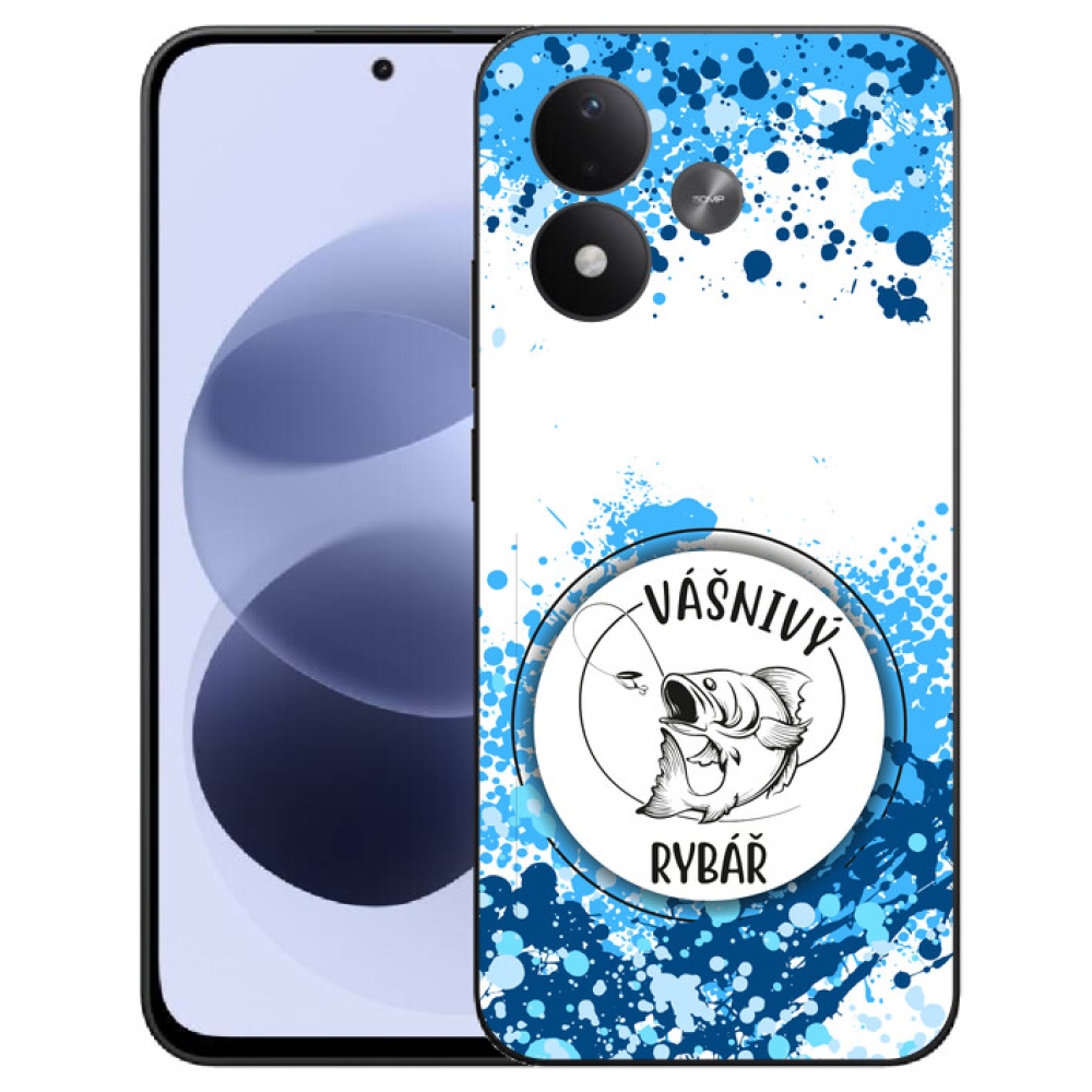 mmCase géltok a Xiaomi Redmi Note 17 4G/5G-hez – szenvedélyes horgász, fehér háttérrel