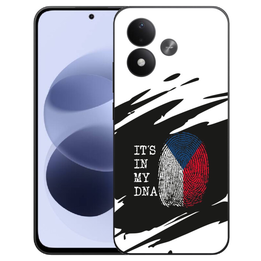 mmCase géltok a Xiaomi Redmi Note 17 4G/5G-hez – zászló, ujjlenyomat, fekete-fehér háttér