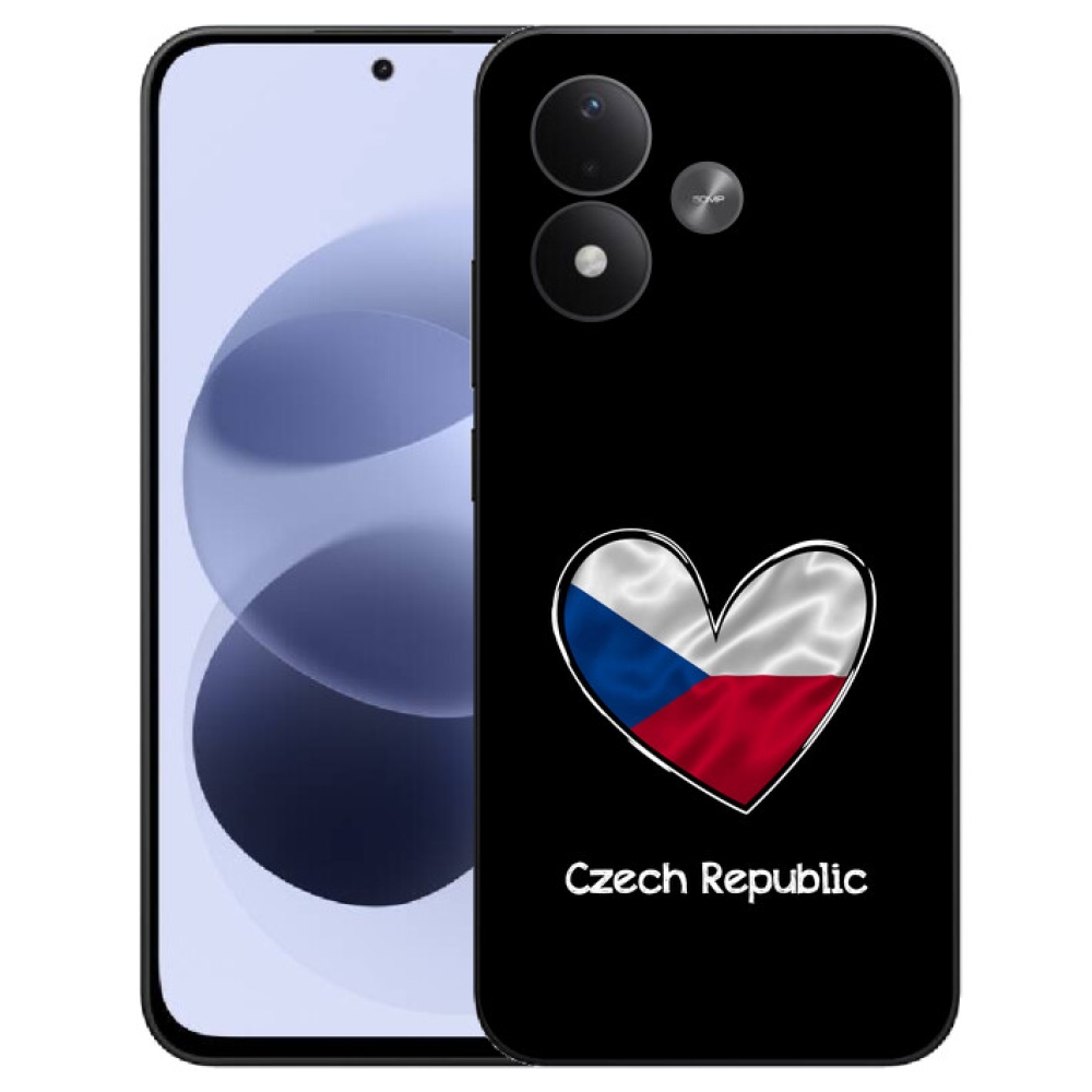 mmCase géltok a Xiaomi Redmi Note 17 4G/5G-hez – zászló, szív, fekete háttér