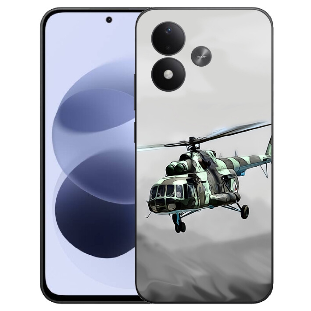 mmCase géltok a Xiaomi Redmi Note 17 4G/5G-hez – katonai helikopter