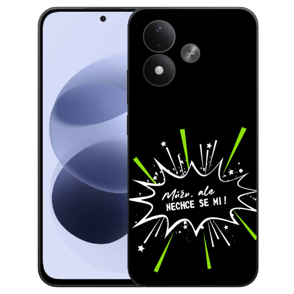 mmCase géltok a Xiaomi Redmi Note 17 4G/5G-hez – vicces felirat, 11, fekete háttér