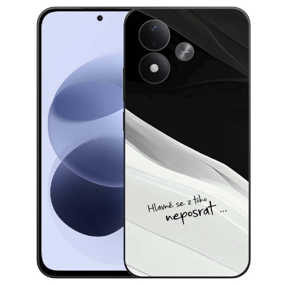 mmCase géltok a Xiaomi Redmi Note 17 4G/5G-hez – vicces felirat, 13 fekete-fehér háttér