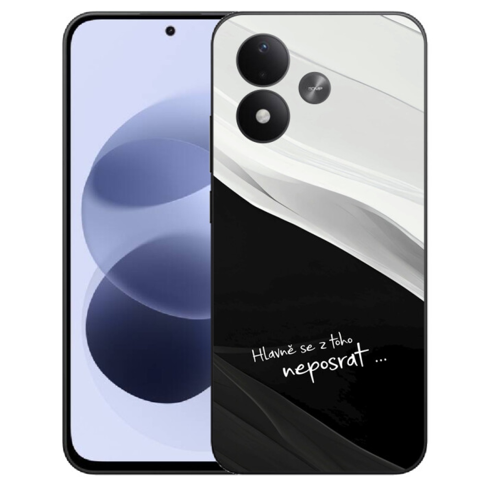 mmCase géltok a Xiaomi Redmi Note 17 4G/5G-hez – vicces felirat, 13 fekete-fehér háttér