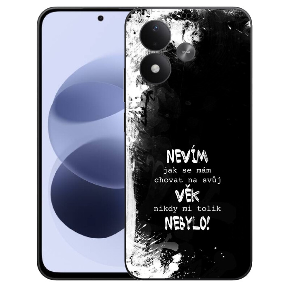 mmCase géltok a Xiaomi Redmi Note 17 4G/5G-hez – vicces felirat, 14, fekete háttér
