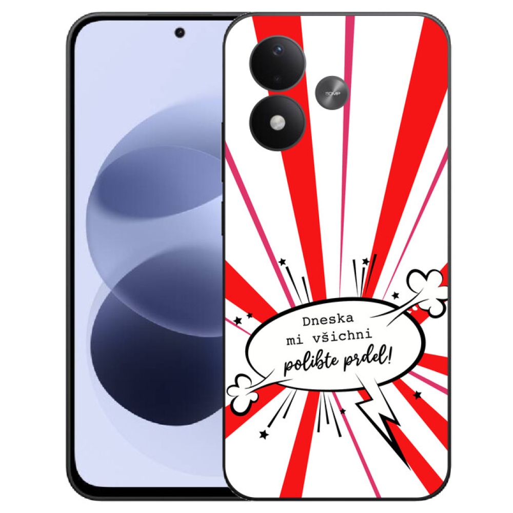mmCase géltok a Xiaomi Redmi Note 17 4G/5G-hez – vicces felirat, 15 fehér háttér