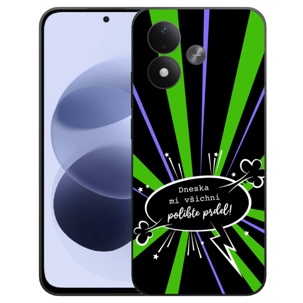 mmCase géltok a Xiaomi Redmi Note 17 4G/5G-hez – vicces felirat, 15, fekete háttér