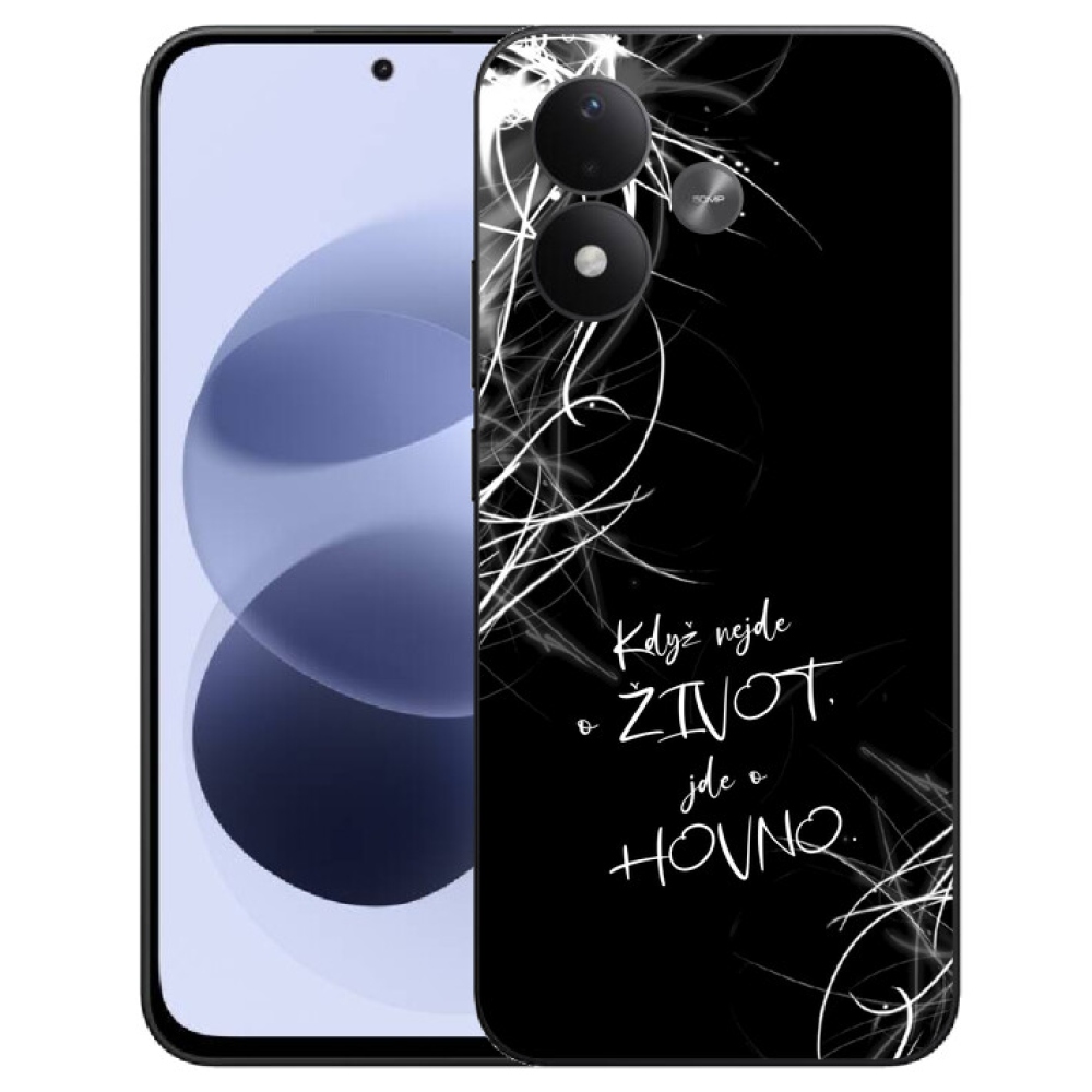 mmCase gél tok a Xiaomi Redmi Note 17 4G/5G-hez – vicces felirat, 16, fekete háttér