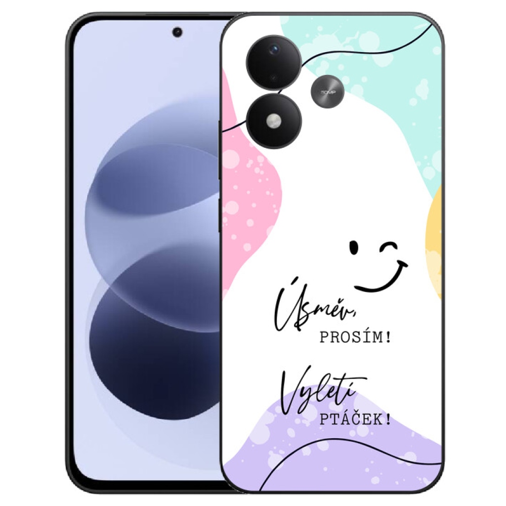 mmCase géltok a Xiaomi Redmi Note 17 4G/5G-hez – vicces felirat, 4 fehér háttér