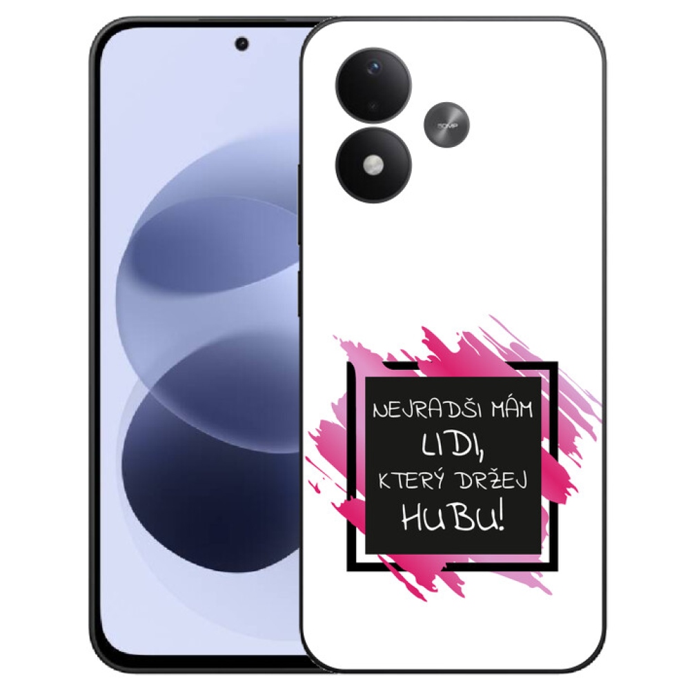 mmCase géltok a Xiaomi Redmi Note 17 4G/5G-hez – vicces felirat, 7 fekete-fehér háttér