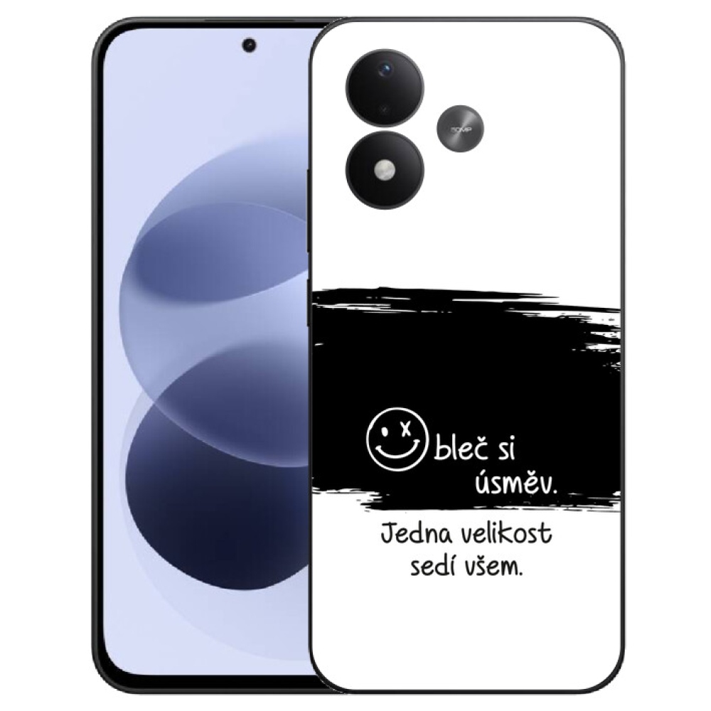 mmCase géltok a Xiaomi Redmi Note 17 4G/5G-hez – vicces felirat, 8 fekete-fehér háttér
