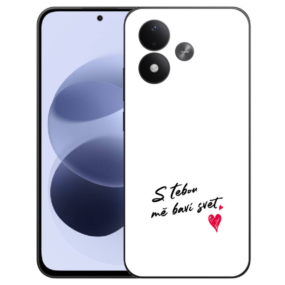 mmCase géltok a Xiaomi Redmi Note 17 4G/5G-hez – „In Love” felirat, fehér háttér