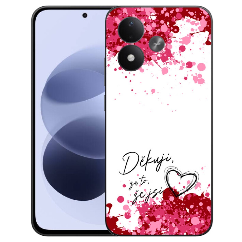 mmCase géltok a Xiaomi Redmi Note 17 4G/5G-hez – „Szerelmes” felirat, 2 fehér háttér