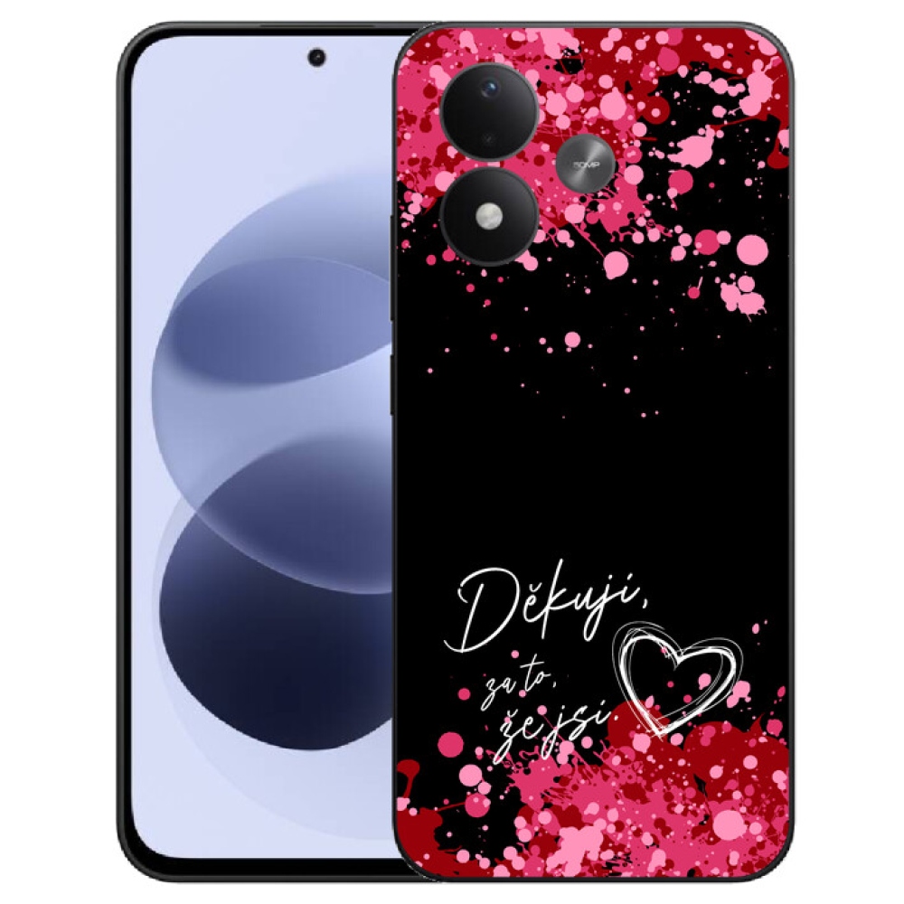 mmCase gél tok a Xiaomi Redmi Note 17 4G/5G-hez – „Szerelmes” felirat, 2, fekete háttér