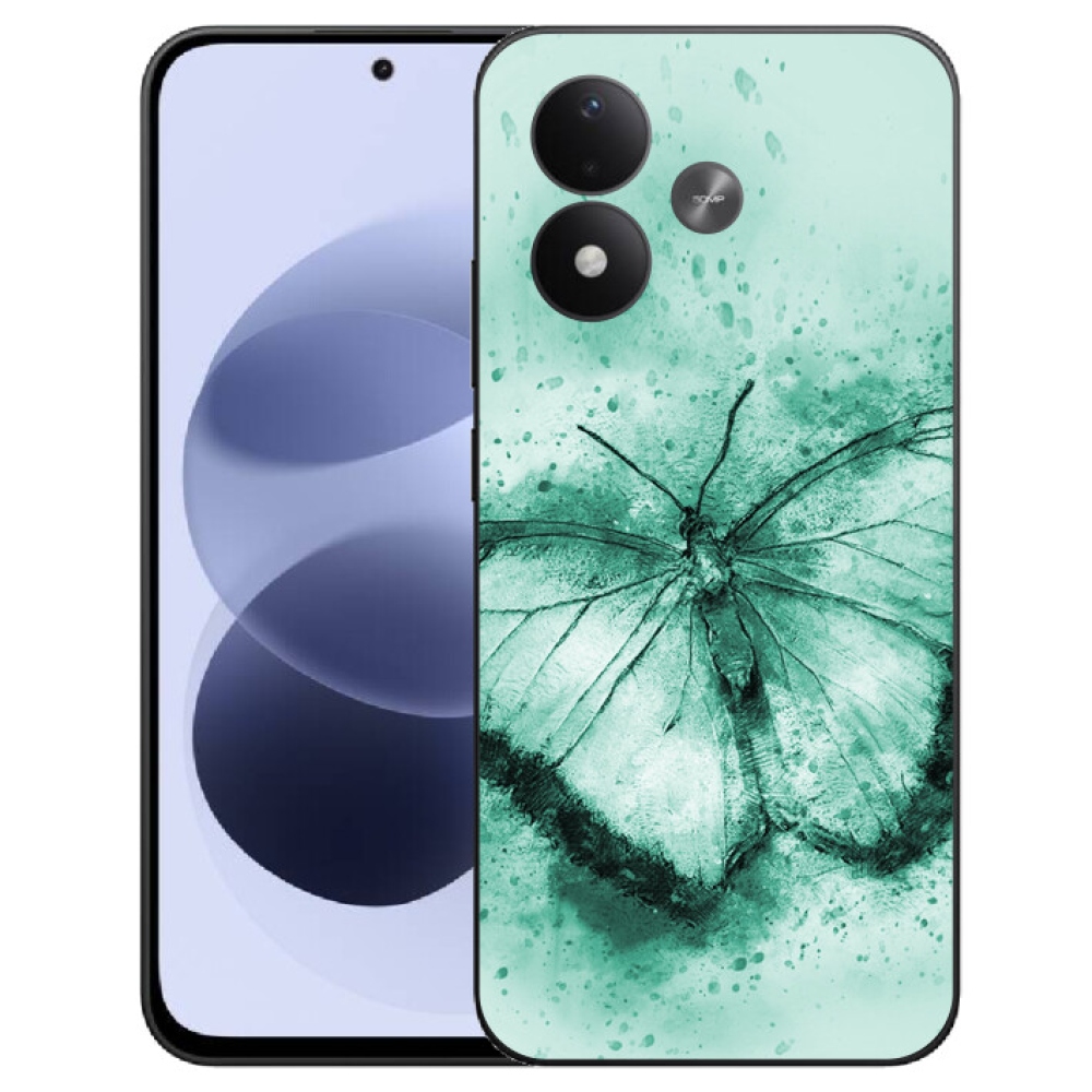 mmCase géltok a Xiaomi Redmi Note 17 4G/5G-hez – zöld pillangó