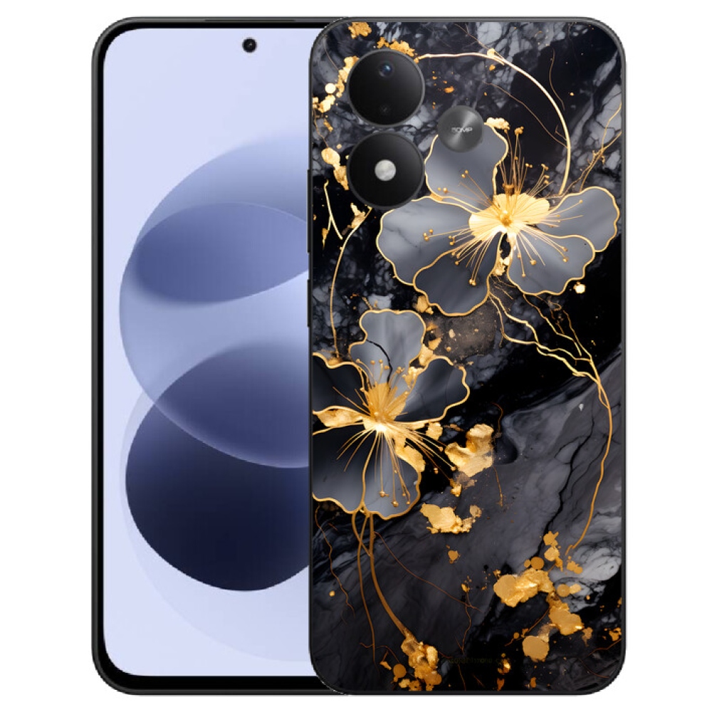 mmCase géltok a Xiaomi Redmi Note 17 4G/5G-hez – arany virágok