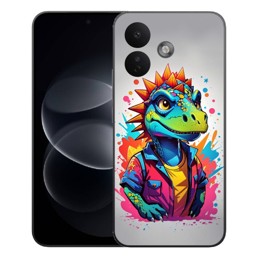 mmCase gél tok a Xiaomi Redmi Note 17 Pro 5G-hez – színes dinoszaurusz