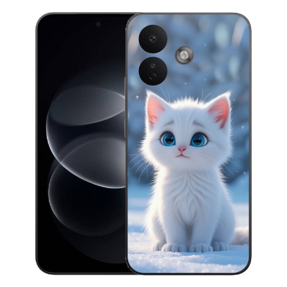 mmCase gél tok a Xiaomi Redmi Note 17 Pro 5G-hez – fehér cica 3