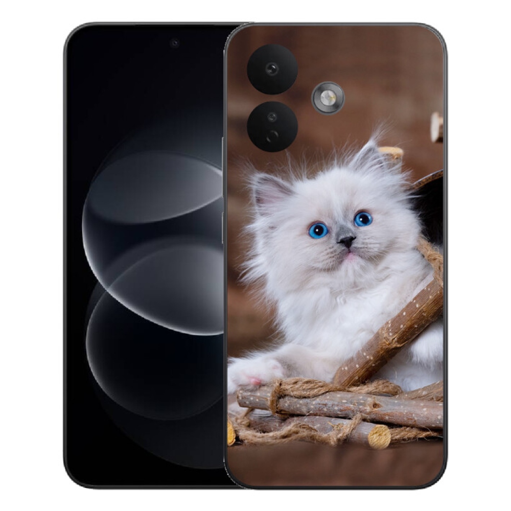 mmCase gél tok a Xiaomi Redmi Note 17 Pro 5G-hez – fehér cica