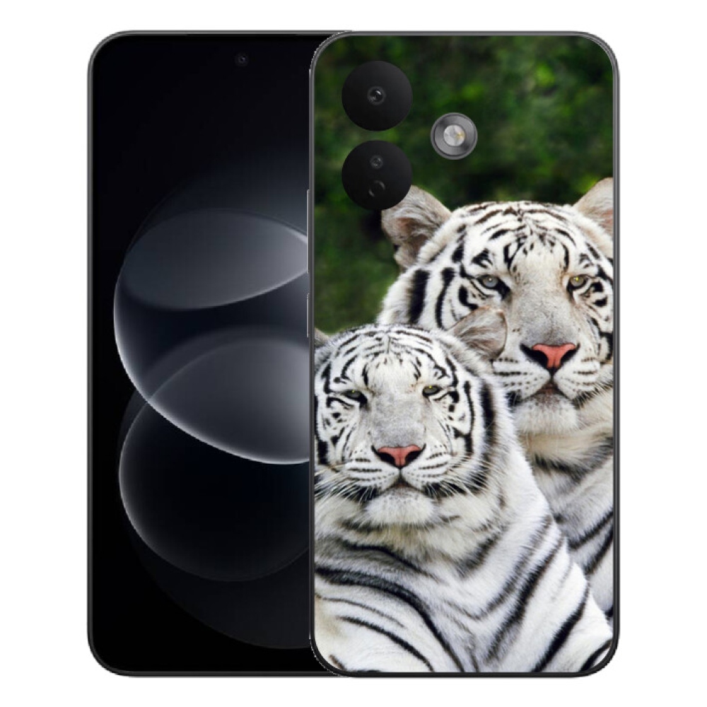 mmCase gél tok a Xiaomi Redmi Note 17 Pro 5G-hez – fehér tigrisek