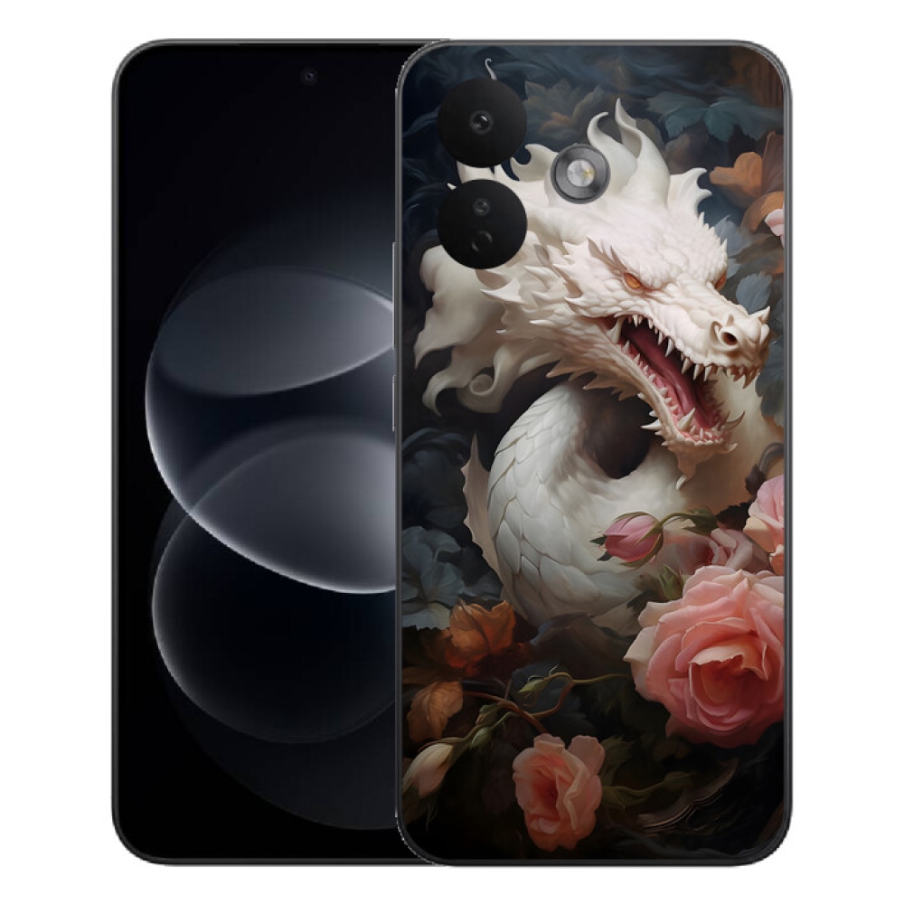 mmCase gél tok a Xiaomi Redmi Note 17 Pro 5G-hez – fehér sárkány