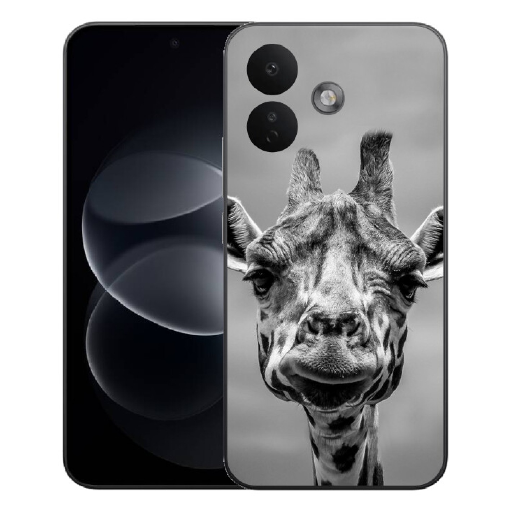 mmCase gél tok a Xiaomi Redmi Note 17 Pro 5G-hez – fekete-fehér zsiráf