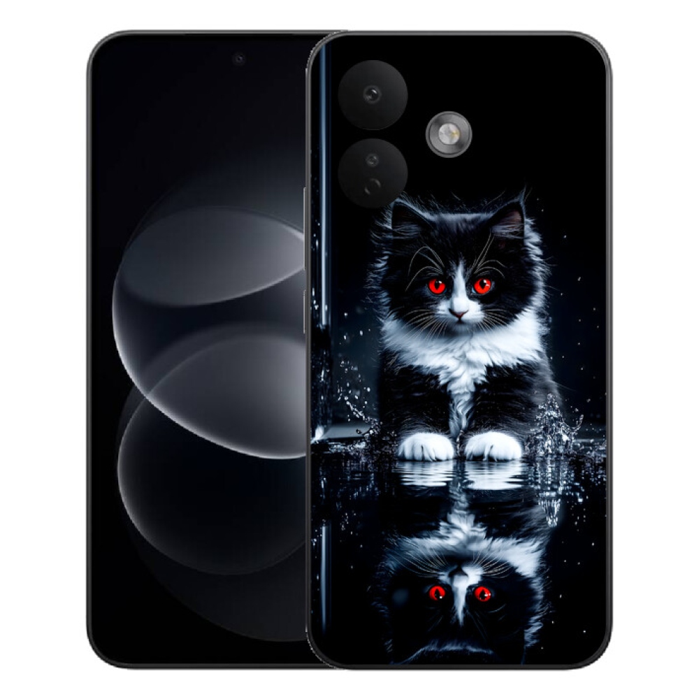 mmCase gél tok a Xiaomi Redmi Note 17 Pro 5G-hez – fekete-fehér cica