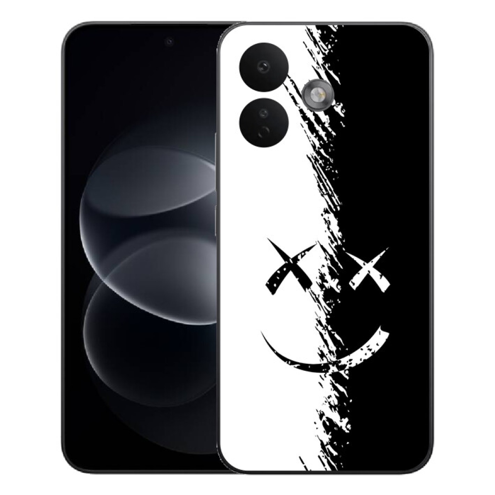 mmCase gél tok a Xiaomi Redmi Note 17 Pro 5G-hez – fekete-fehér smiley