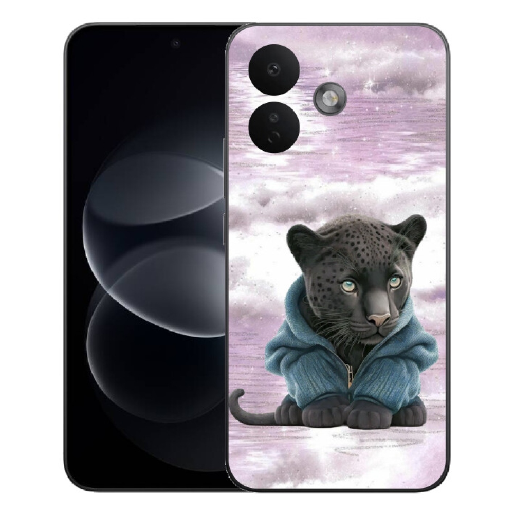 mmCase géltok a Xiaomi Redmi Note 17 Pro 5G-hez – fekete párduc pulóverben
