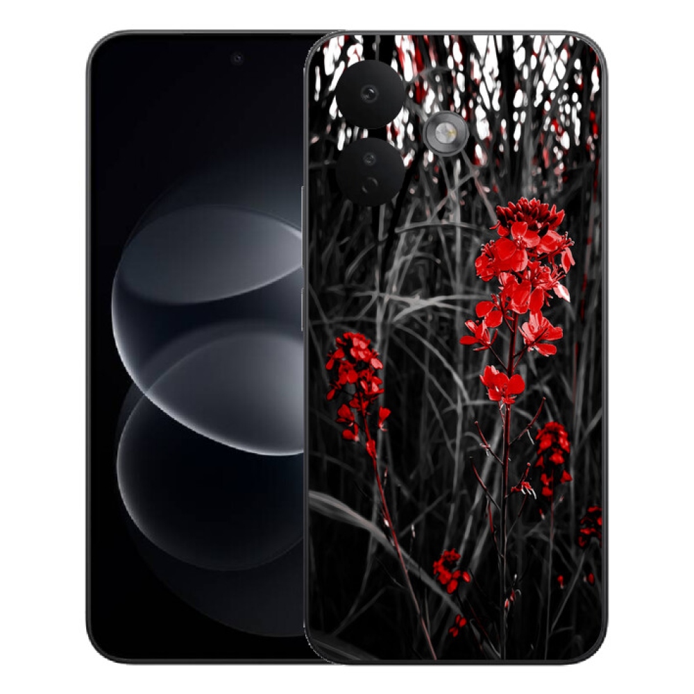 mmCase géltok a Xiaomi Redmi Note 17 Pro 5G-hez – vörös növényminta