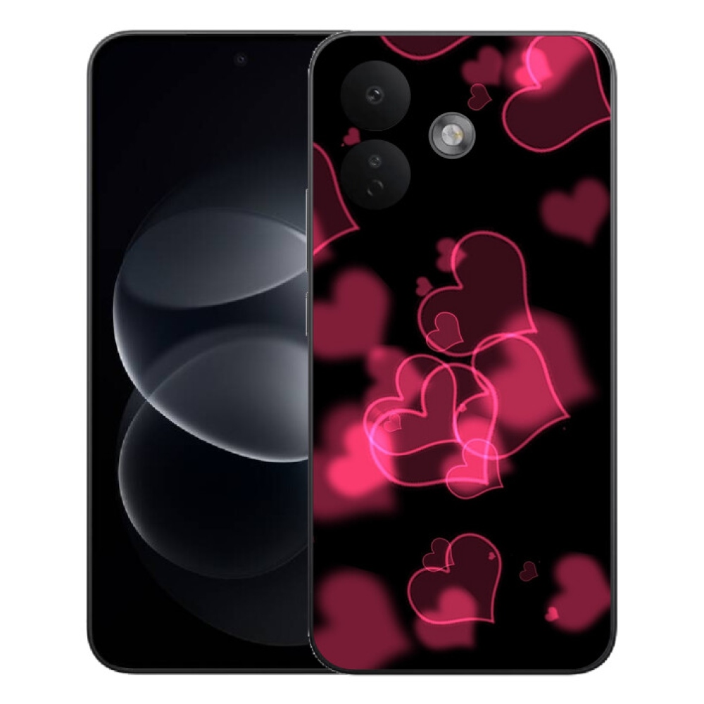 mmCase gél tok a Xiaomi Redmi Note 17 Pro 5G-hez – piros szívecskék