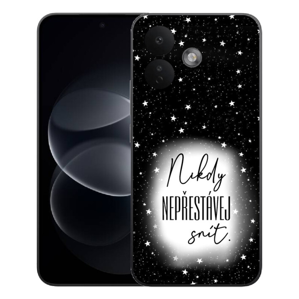 mmCase gél tok a Xiaomi Redmi Note 17 Pro 5G-hez – idézet 1, fekete-fehér háttérrel