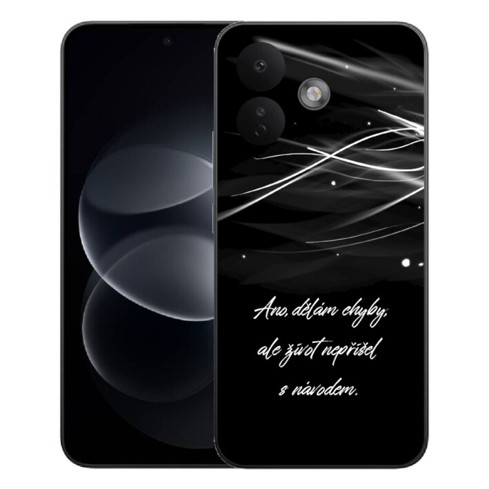 mmCase géltok a Xiaomi Redmi Note 17 Pro 5G-hez – idézet fekete háttérrel