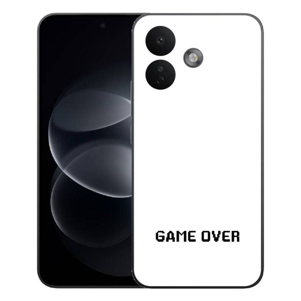mmCase gél tok a Xiaomi Redmi Note 17 Pro 5G-hez – „game over” fehér háttérrel