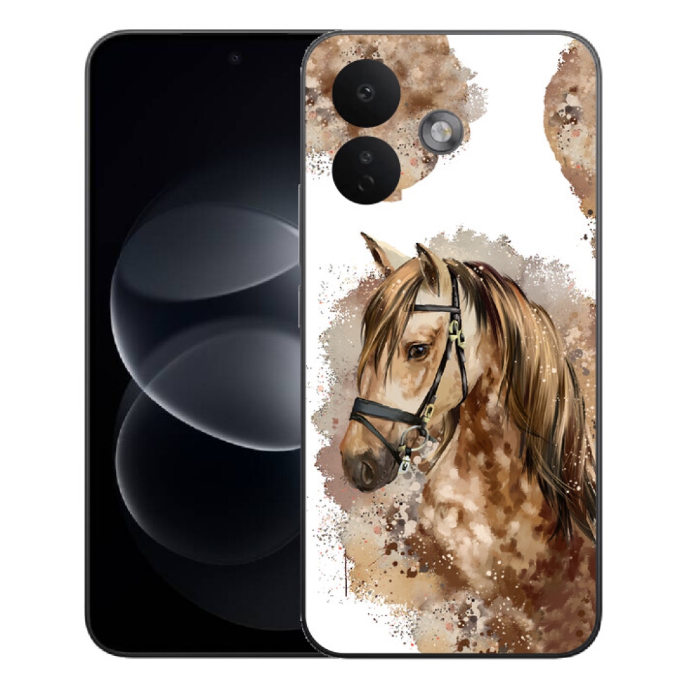 mmCase gél tok a Xiaomi Redmi Note 17 Pro 5G-hez – barna rajzolt ló