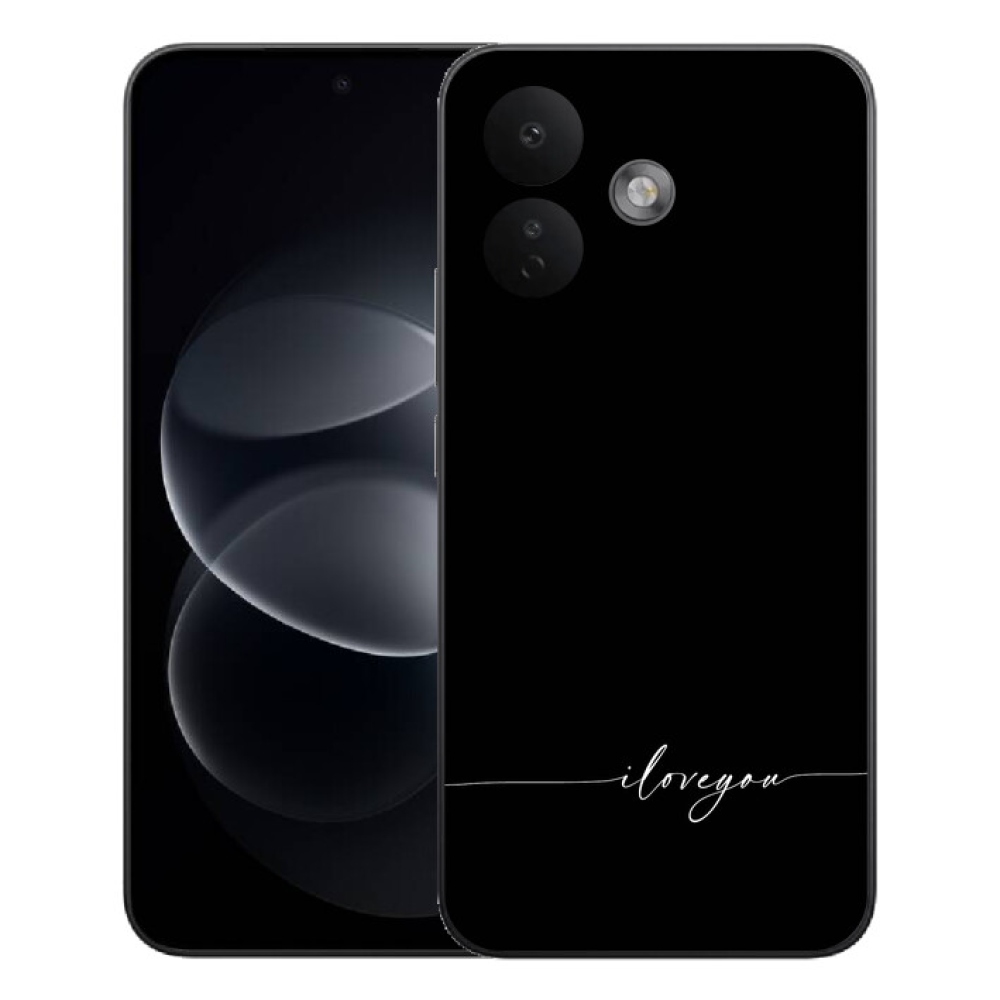 mmCase gél tok a Xiaomi Redmi Note 17 Pro 5G-hez – „I love you” fekete háttérrel